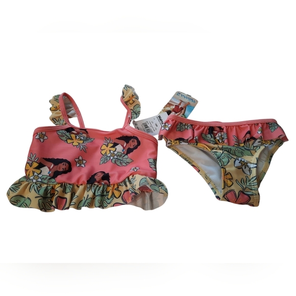 NWT Disney Moana 2 Pink and Yellow Swim Set 18 Mos - Picture 9 of 12